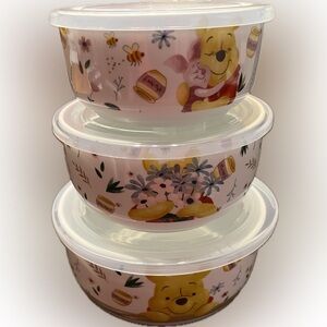 Disney Winnie the Pooh Honey Pot Flowers Bowls with Pressure Release Lids